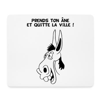 Prends ton âne et quitte la ville (noir) - Tapis de souris (format paysage) - blanc - Devant