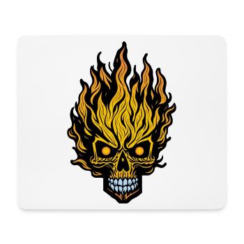 Flaming Skull - Mouse Pad (horizontal) - white - Front