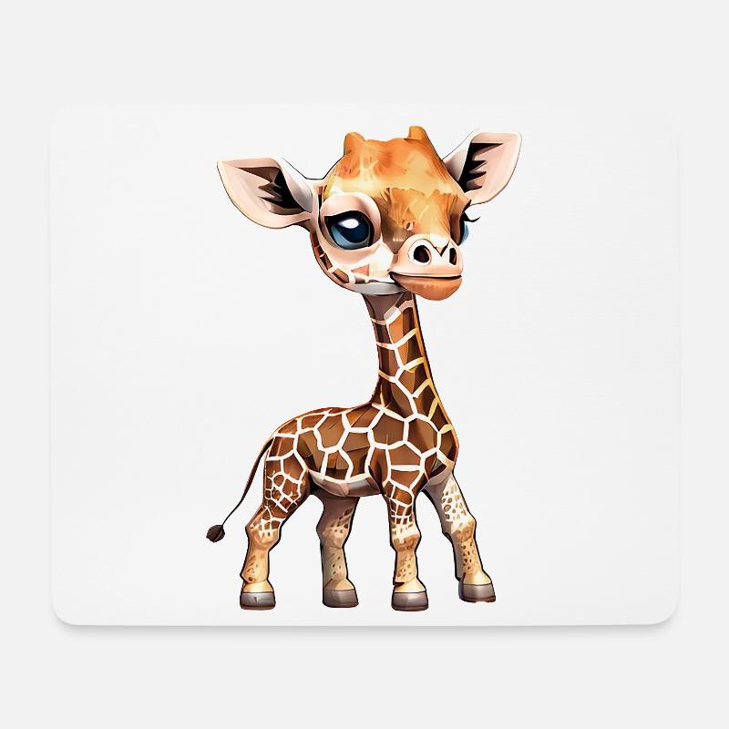 Giraffe - Giraffen Baby - Coole Kinder Giraffe - Mousepad (Querformat) - Weiß