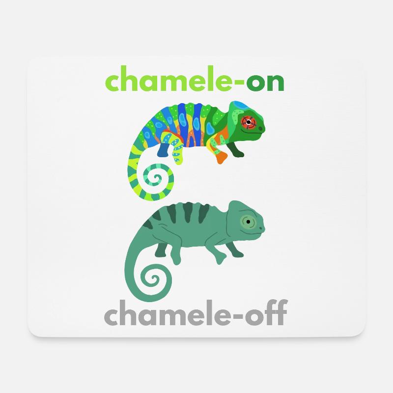 Chamäleon - An/Aus - Mousepad (Querformat) - Weiß