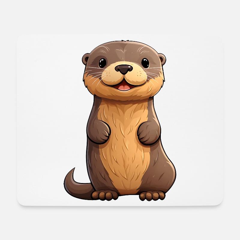 Niedliches Otter-Design | Sommerstimmung | Otter - Mousepad (Querformat) - Weiß