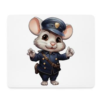 Mäuse Polizistin - Mousepad (Querformat) - Weiß - Vorne