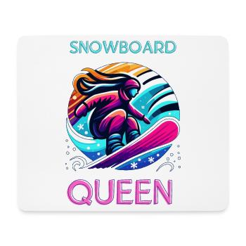Illustration de la reine du snowboard au néon - Tapis de souris (format paysage) - blanc - Devant