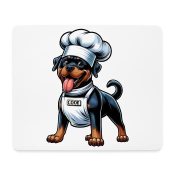 Rottweiler dog chef design - Mouse Pad (horizontal) - white - Front
