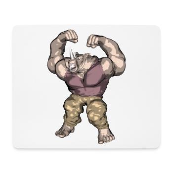Un rhinocéros anthropomorphe - Tapis de souris (format paysage) - blanc - Devant