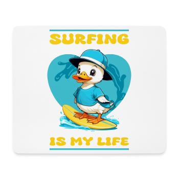 Cute Surfer Duck - Mouse Pad (horizontal) - white - Front