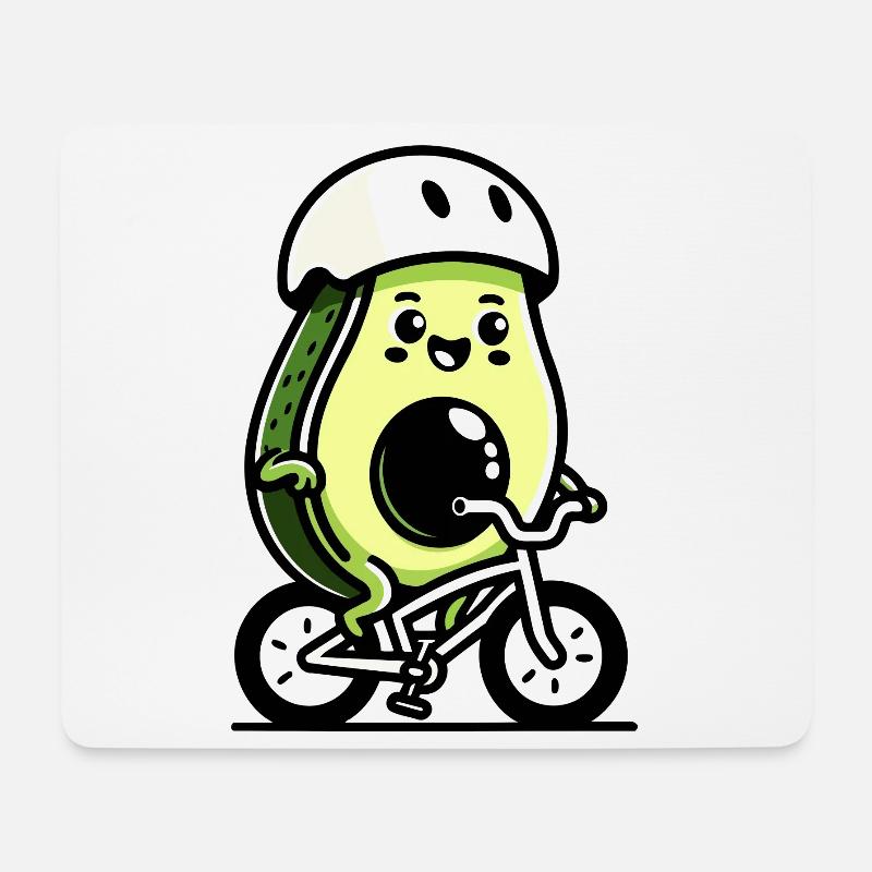 Tretgrube: Die Rad-Avocado - Mousepad (Querformat) - Weiß