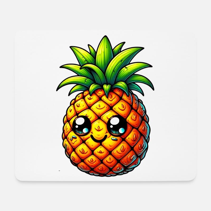 Ananas - Tapis de souris (format paysage) - blanc