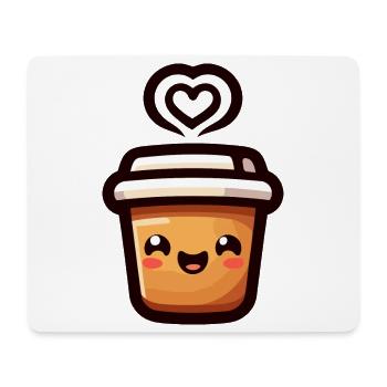 Caffeine Cutie: Der fröhliche Java - Mousepad (Querformat) - Weiß - Vorne