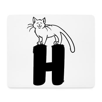 Cat Letter H - Mouse Pad (horizontal) - white - Front