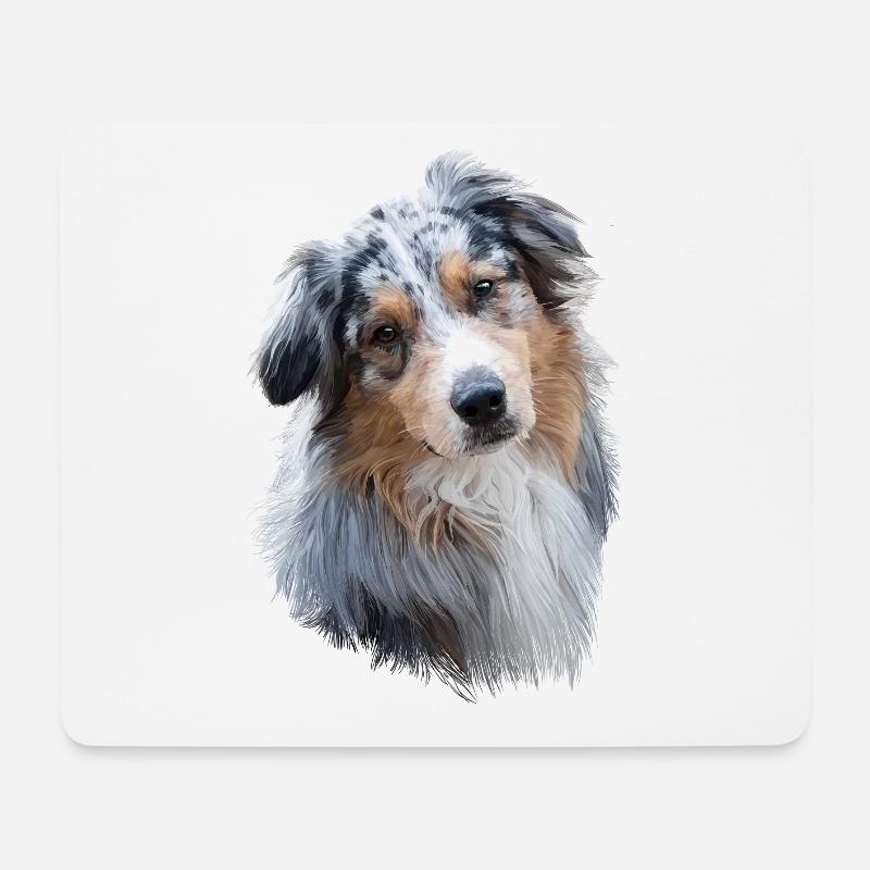 Australian Shepherd - Mousepad (Querformat) - Weiß
