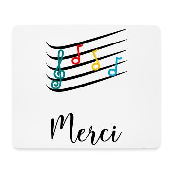 MERCI. MAÎTRESSE. MAÎTRE. MERCI MAÎTRESSE - Tapis de souris (format paysage) - blanc - Devant