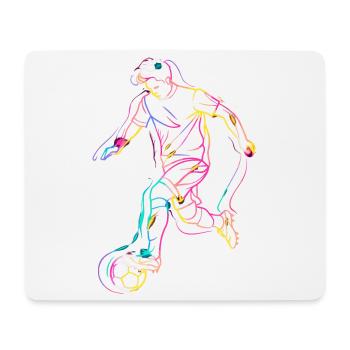 Soccer Player Line Art - Mouse Pad (horizontal) - white - Front