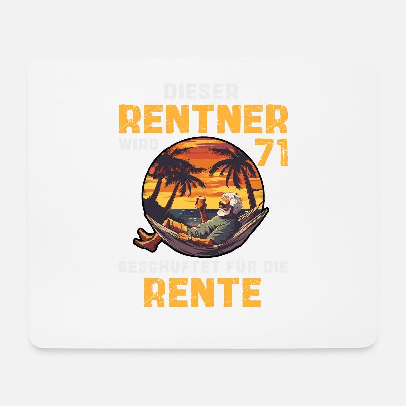 Lustig Rentner Rente 71 Geburtstag Beruf Spruch - Mousepad (Querformat) - Weiß
