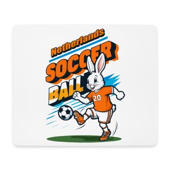 Lapin de football - Tapis de souris (format paysage) - blanc - Devant