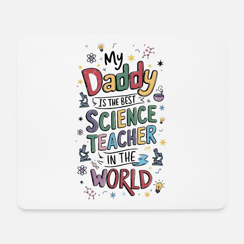 Mein Papa ist der beste Naturwissenschaftslehrer - Mousepad (Querformat) - Weiß