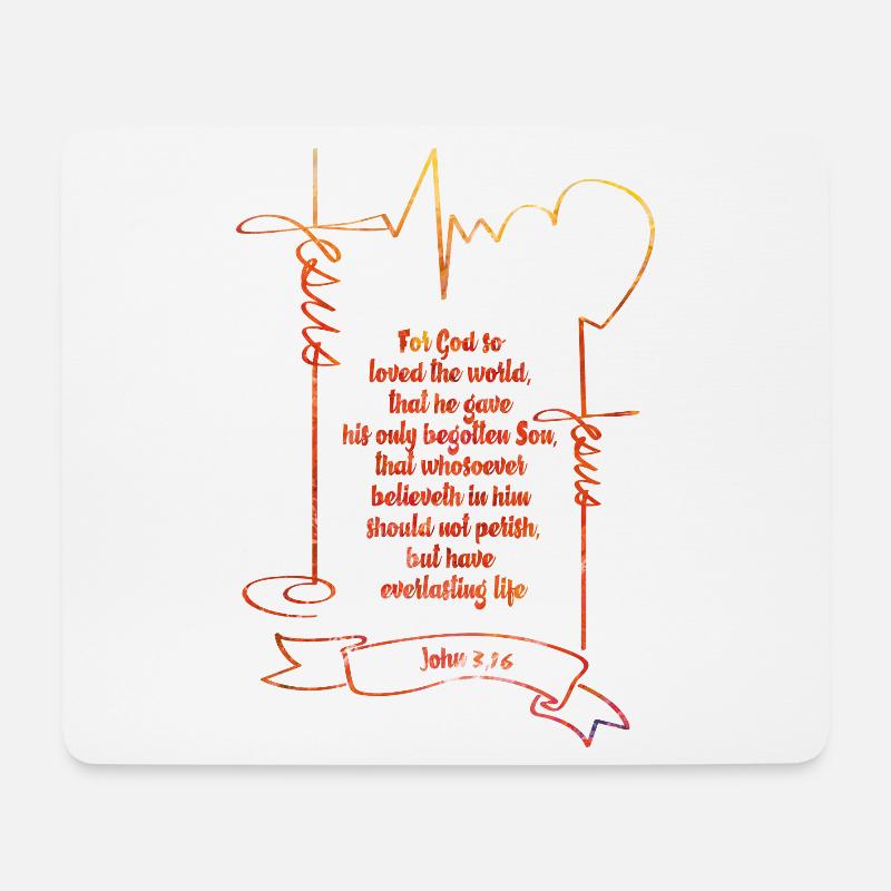Herzliche Bibelzitate im Aquarellstil - Mousepad (Querformat) - Weiß