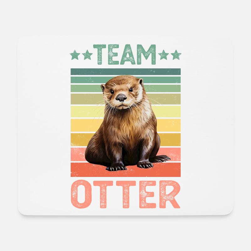 Otter - Mousepad (Querformat) - Weiß