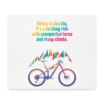Lebendiges Mountainbike-Zitat-Design - Mousepad (Querformat) - Weiß - Vorne