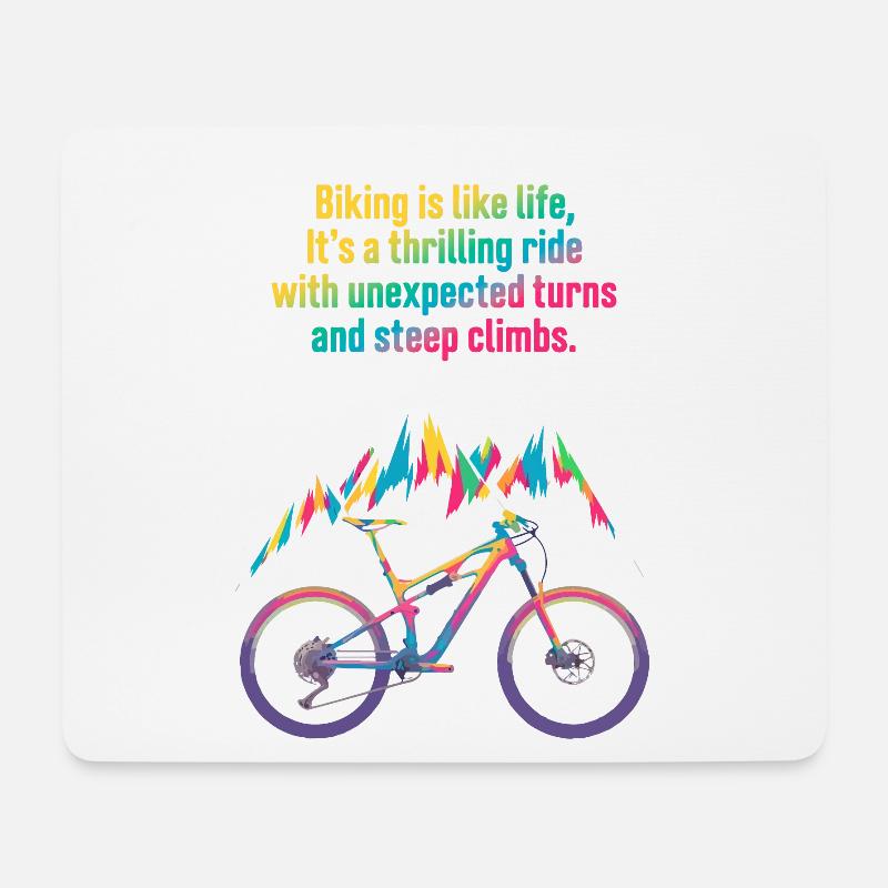 Lebendiges Mountainbike-Zitat-Design - Mousepad (Querformat) - Weiß