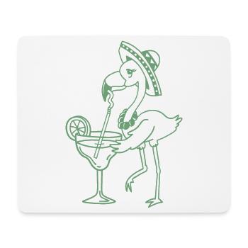 Flamingo trinkt Margarita Cinco de Mayo - Mousepad (Querformat) - Weiß - Vorne