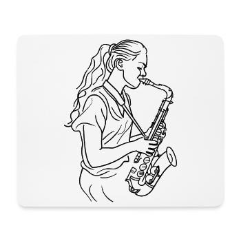 Saxophoniste - Tapis de souris (format paysage) - blanc - Devant