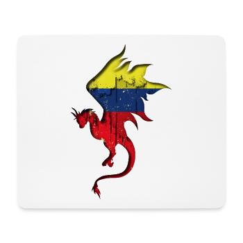 Drapeau de la Colombie - Colombie - Silhouette de dragon - Tapis de souris (format paysage) - blanc - Devant