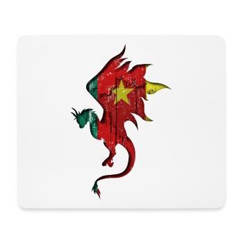Flag of Cameroon - Cameroon - Dragon Silhouette - Mouse Pad (horizontal) - white - Front