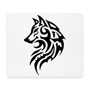 Tatouage Tribal Loup - Tapis de souris (format paysage) - blanc - Devant