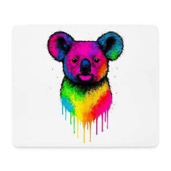 Rainbow Koala Neon Splatter - Mouse Pad (horizontal) - white - Front