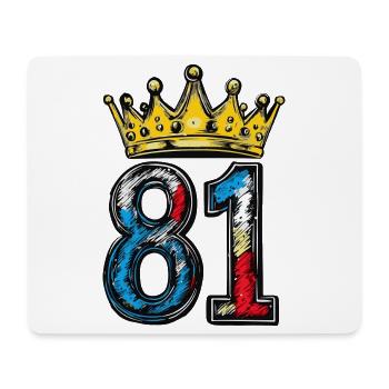 81 Zahl Krone - Mousepad (Querformat) - Weiß - Vorne