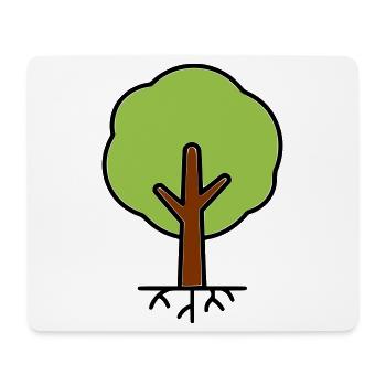 Baum Silhouette Grün Cartoon - Mousepad (Querformat) - Weiß - Vorne