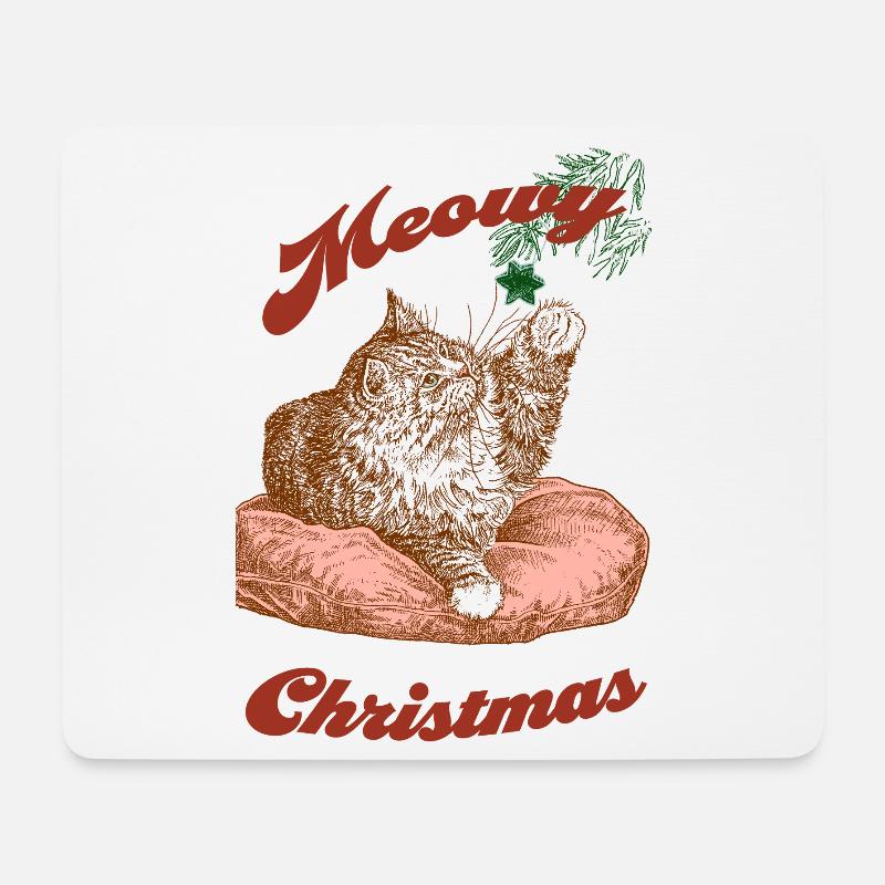 MIAU-WEIHNACHTEN - Mousepad (Querformat) - Weiß