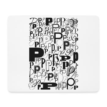 Typo P - Conception de lettres pour les amateurs de polices de caractères - Tapis de souris (format paysage) - blanc - Devant