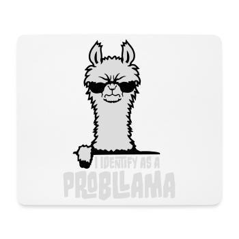 I Identify As A Probllama Cool Lama Problem Spruch - Mousepad (Querformat) - Weiß - Vorne