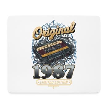 38ème Anniversaire Vintage 1987 Cassette Homme Femme - Tapis de souris (format paysage) - blanc - Devant