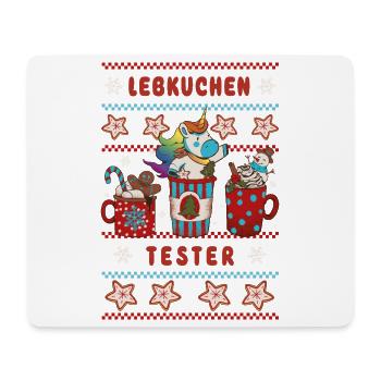 LEBKUCHEN TESTER Einhorn Weihnachten - Mousepad (Querformat) - Weiß - Vorne
