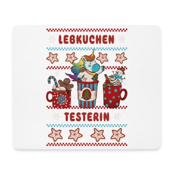 Gingerbread Tester with Unicorn Christmas - Mouse Pad (horizontal) - white - Front