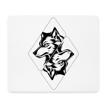 Wolfskopf - Mousepad (Querformat) - Weiß - Vorne