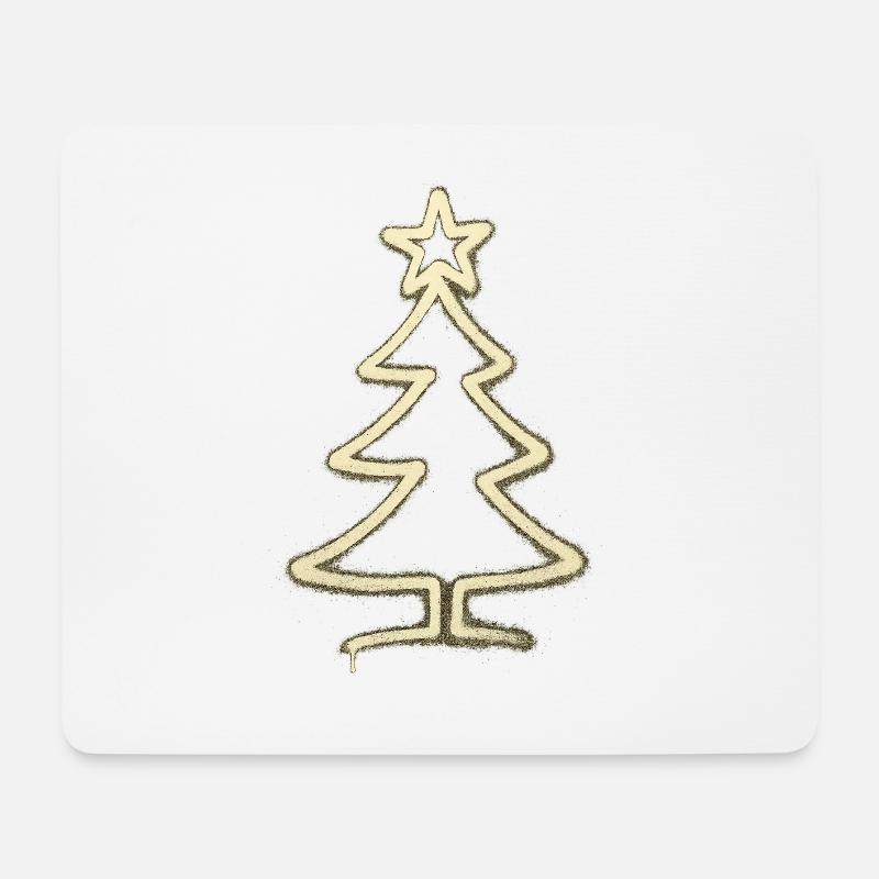 Urban Christmas Tree – One Line Art Weihnachts Des - Mousepad (Querformat) - Weiß