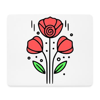 Poppy Poppies Minimalist Line Art 10 - Mouse Pad (horizontal) - white - Front