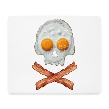 Spiegelei Schädel mit Baconkreuz - Mousepad (Querformat) - Weiß - Vorne