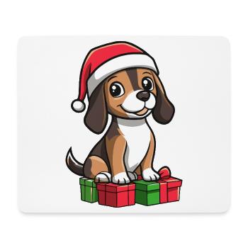 Beagle Hund Weihnachten Geschenke - Mousepad (Querformat) - Weiß - Vorne