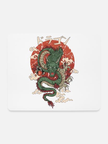 Großer Japanischer Drache: Jungjunger - Mousepad (Querformat) - Weiß