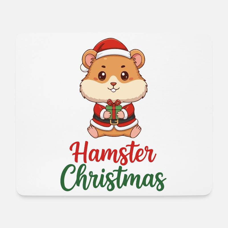 Hamster Christmas Cheer - Mouse Pad (horizontal) - white