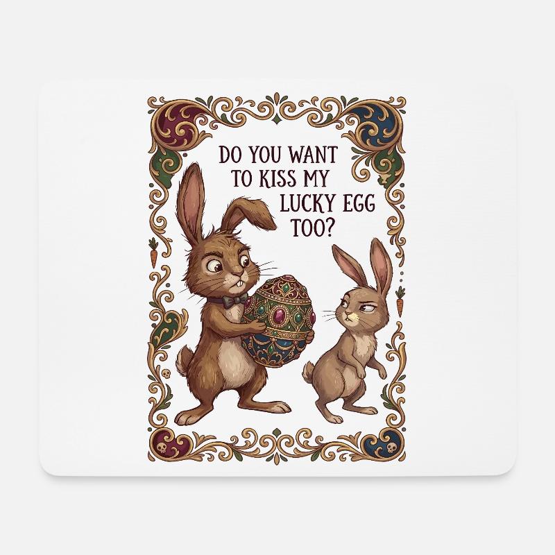 Lucky Egg Art - Mousepad (Querformat) - Weiß