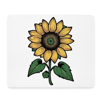Sonnenblume Linienzeichnung - Mousepad (Querformat) - Weiß - Vorne