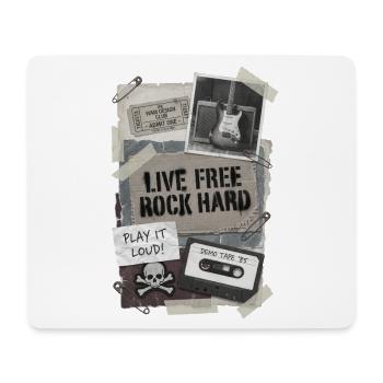 Live Free Rock Hard – Vintage-Rockmusik - Mousepad (Querformat) - Weiß - Vorne