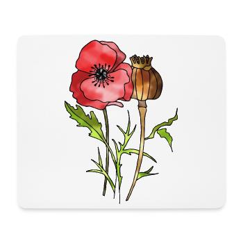 Fleur - Tapis de souris (format paysage) - blanc - Devant