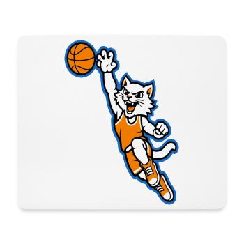 Mascotte du dunk de basketball Wildcat - Tapis de souris (format paysage) - blanc - Devant